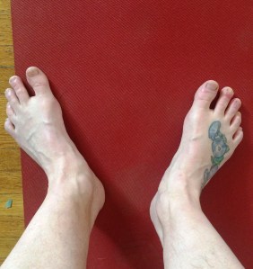 Feet definitely not pointing straight ahead.